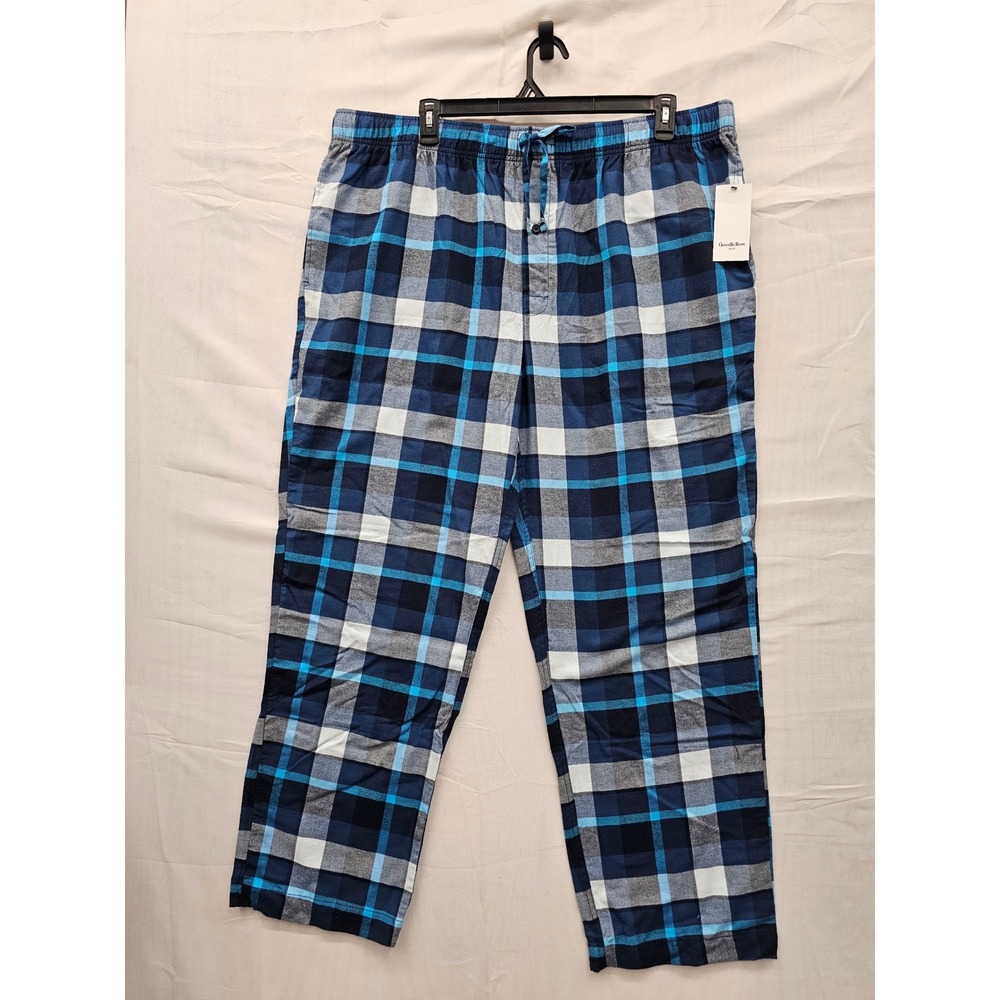 Goodfellow & Co Mens Plaid Flannel Pajama‎ Pants Blue Cotton Casual Size XXL